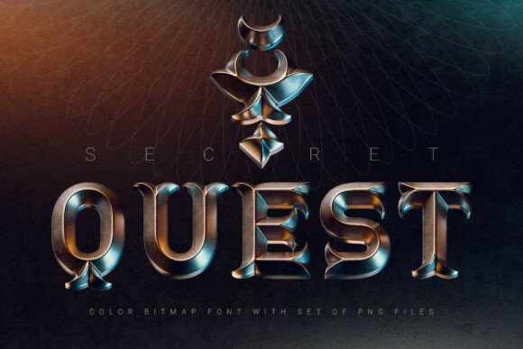 Secret Quest: A Bronze Metal Font for Fantasy Designs